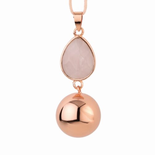 Bola - Rose gold - faceted pink drop - One size