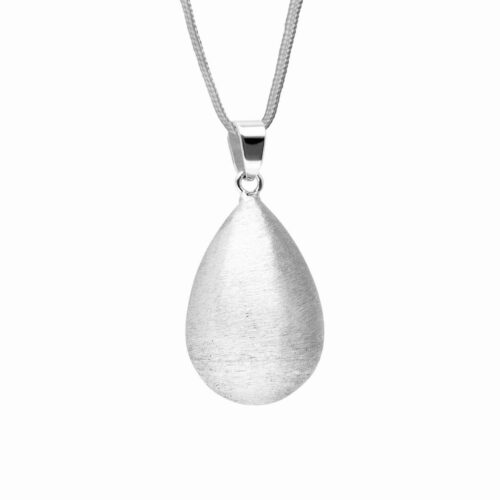 Bola - drop shape, brushed effect, in silver plating - One size